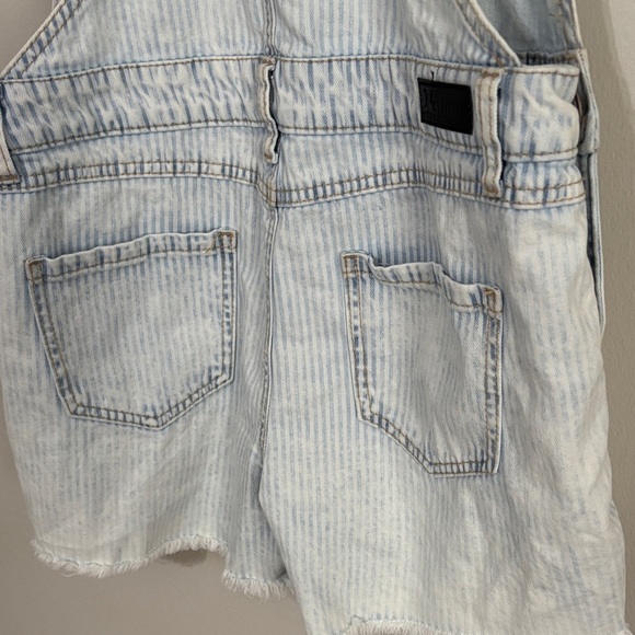 Natural Reflections Light Blue Striped Overalls - Picture 8 of 9